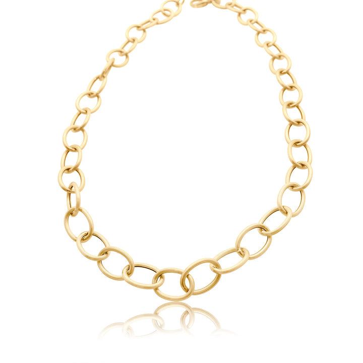 Textured Oval Chain Necklace