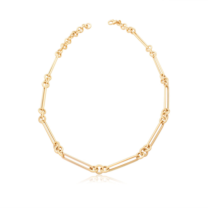 Triple Round Oblong Chain Necklace