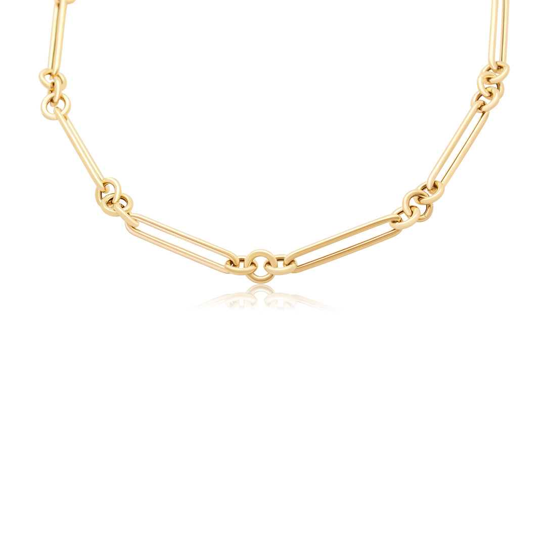 Triple Round Oblong Chain Necklace