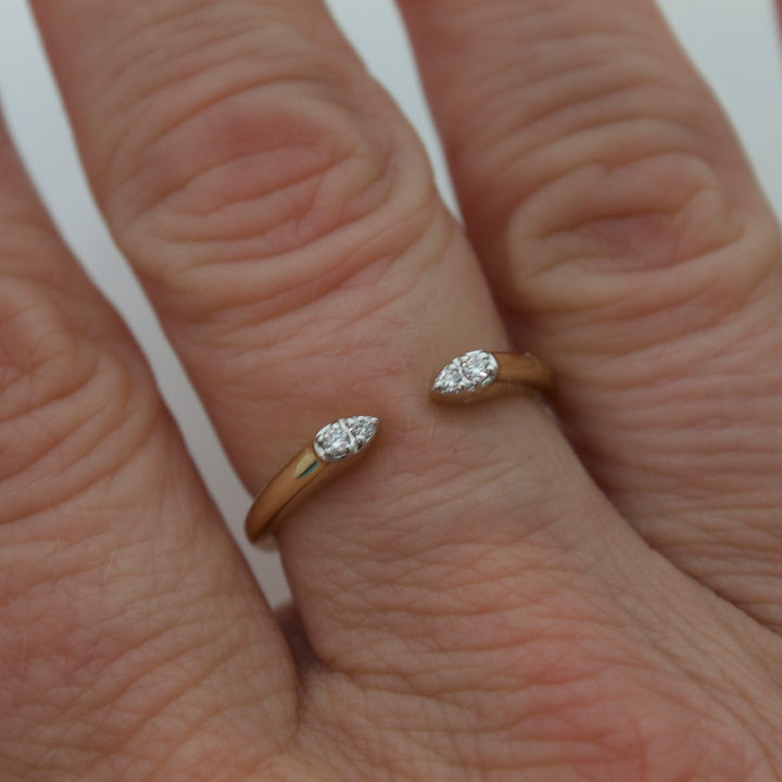 Open Ended Double Diamond Ring