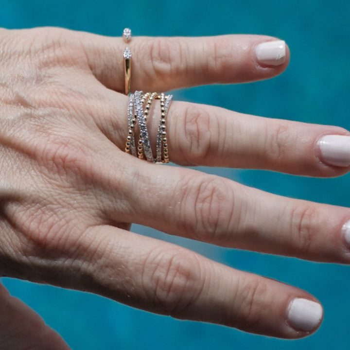 Two Tone Diamond Twister Ring