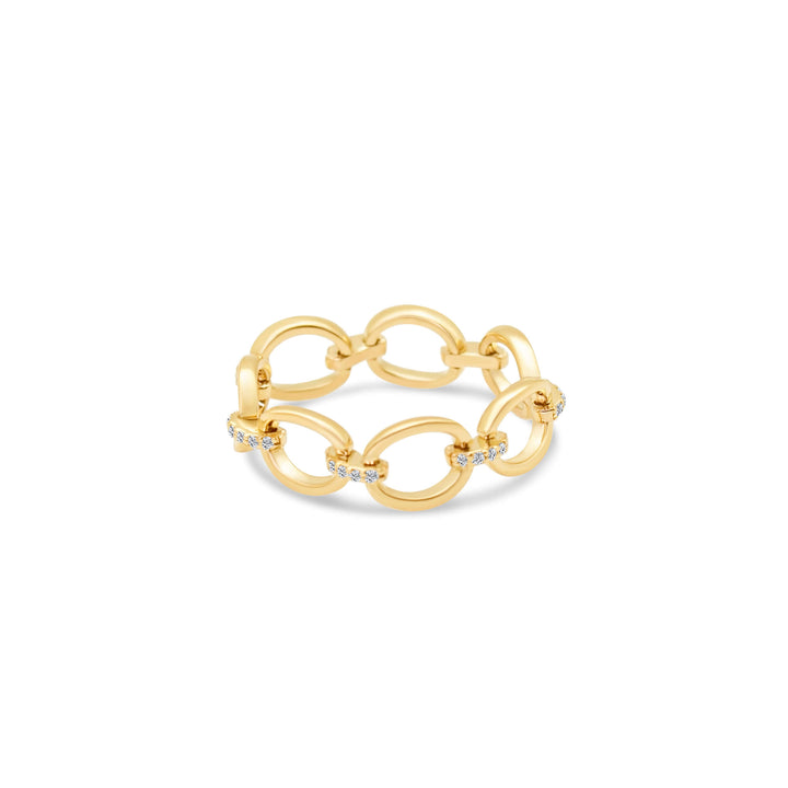 Flexible Oval Diamond Chain Ring
