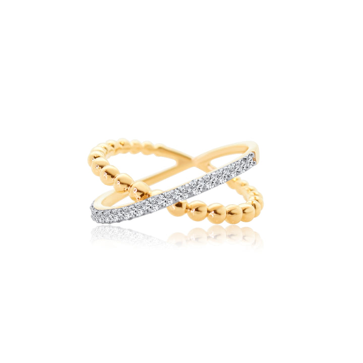 Diamond Bead X Ring