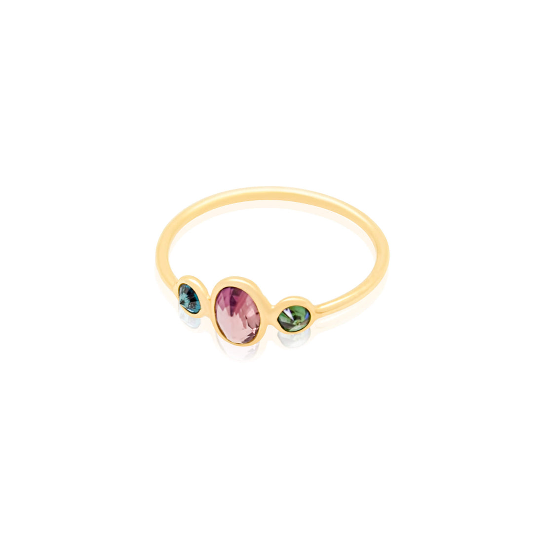 3 Stone Inside Out Sapphire Ring