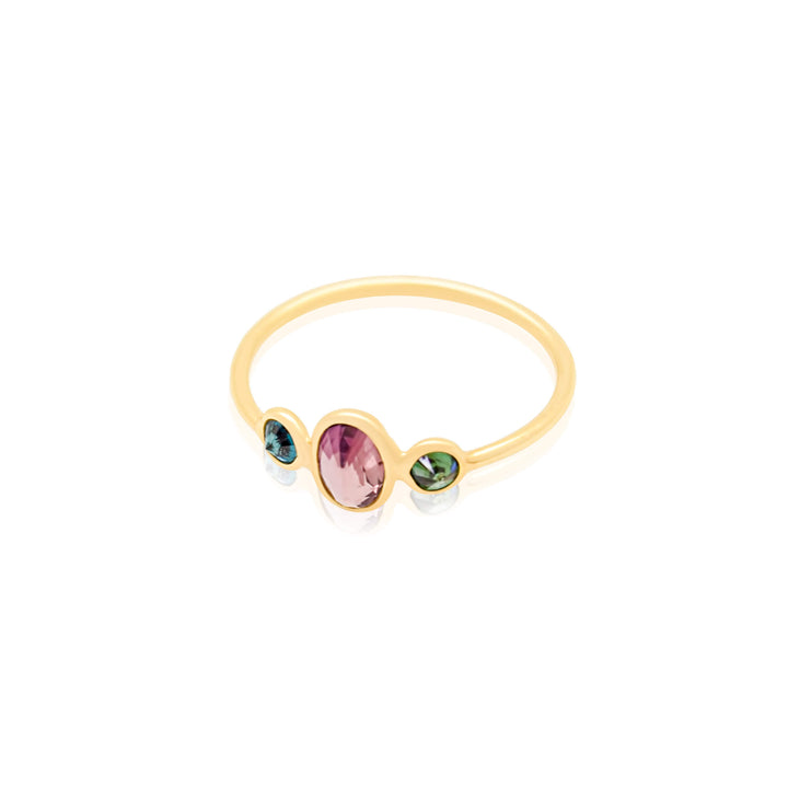 3 Stone Inside Out Sapphire Ring