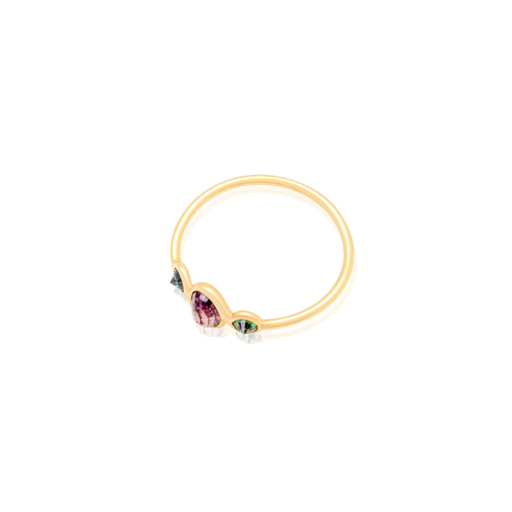 3 Stone Inside Out Sapphire Ring