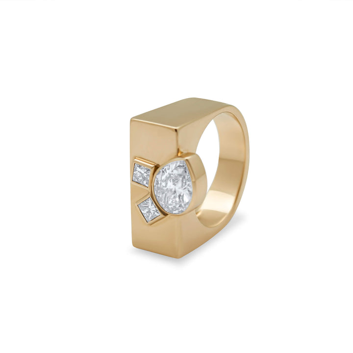 Pear Diamond Gypsy Ring