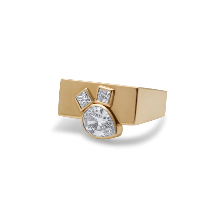 Pear Diamond Gypsy Ring