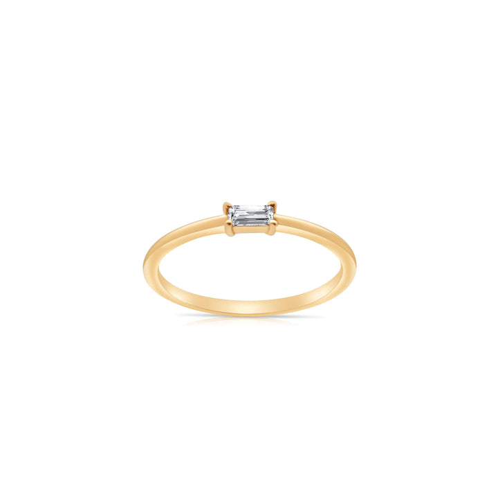 Single Diamond Baguette Ring