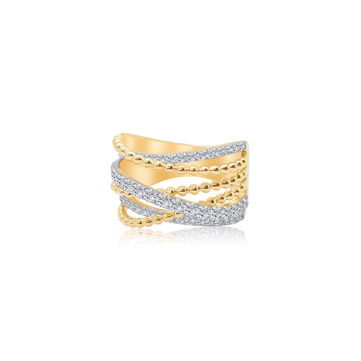 Two-Tone Diamond Twister Ring