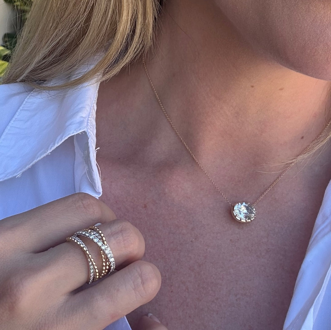 Two Tone Diamond Twister Ring