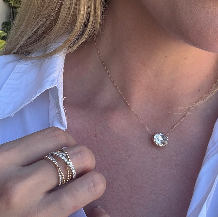 Two Tone Diamond Twister Ring