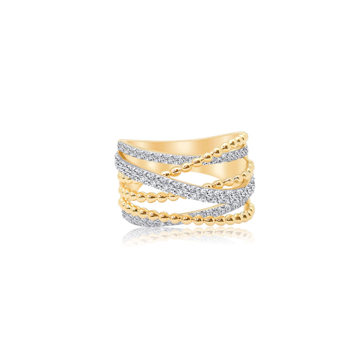 Two Tone Diamond Twister Ring