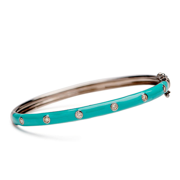 Enamel Diamond Bangle