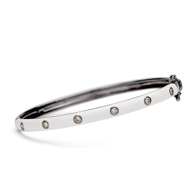 Enamel Diamond Bangle