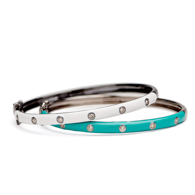 Enamel Diamond Bangle