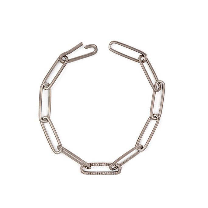 Paperclip Diamond Link Bracelet