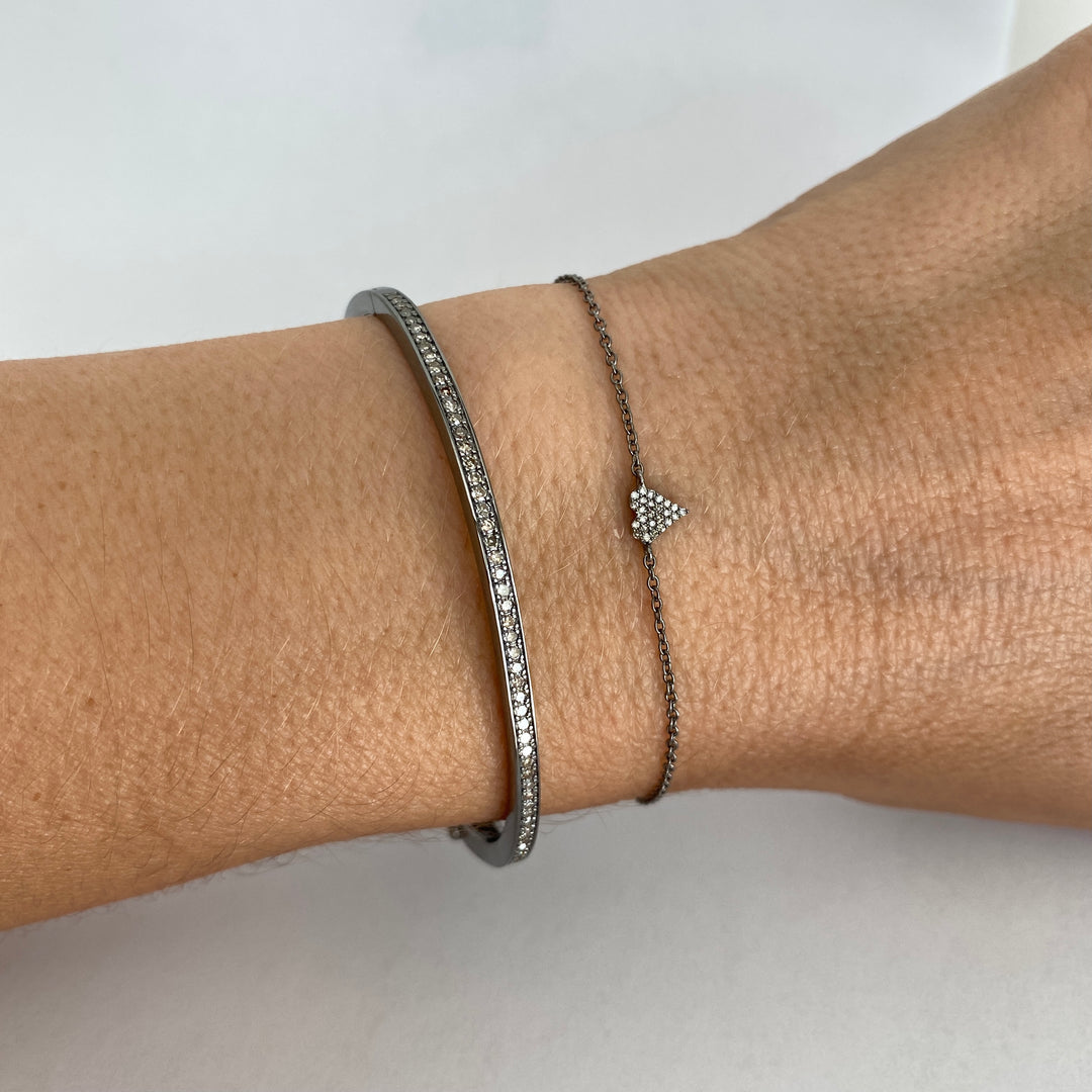 Mini Diamond Heart on Chain Bracelet