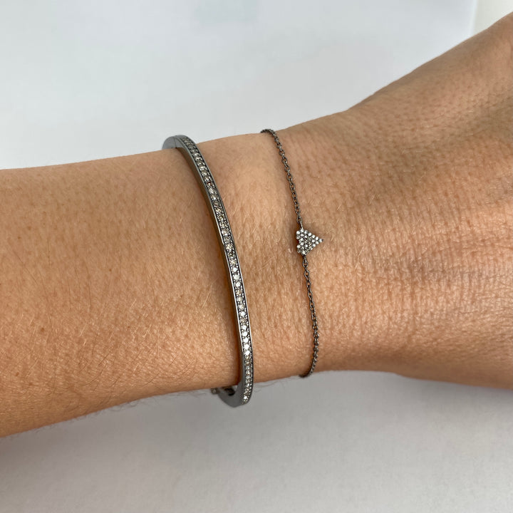 Mini Diamond Heart on Chain Bracelet