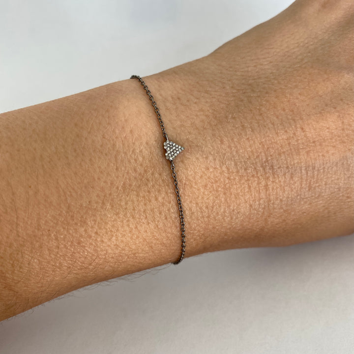 Mini Diamond Heart on Chain Bracelet