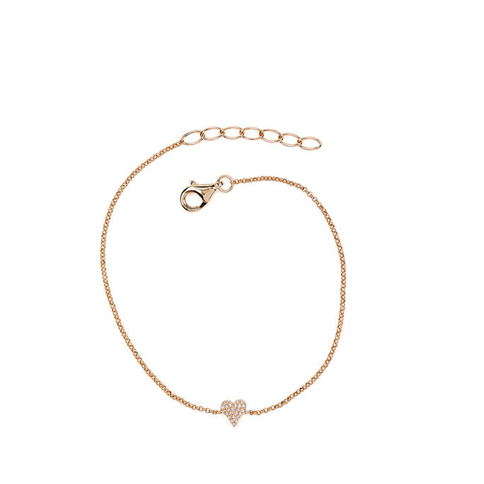 Mini Diamond Heart on Chain Bracelet