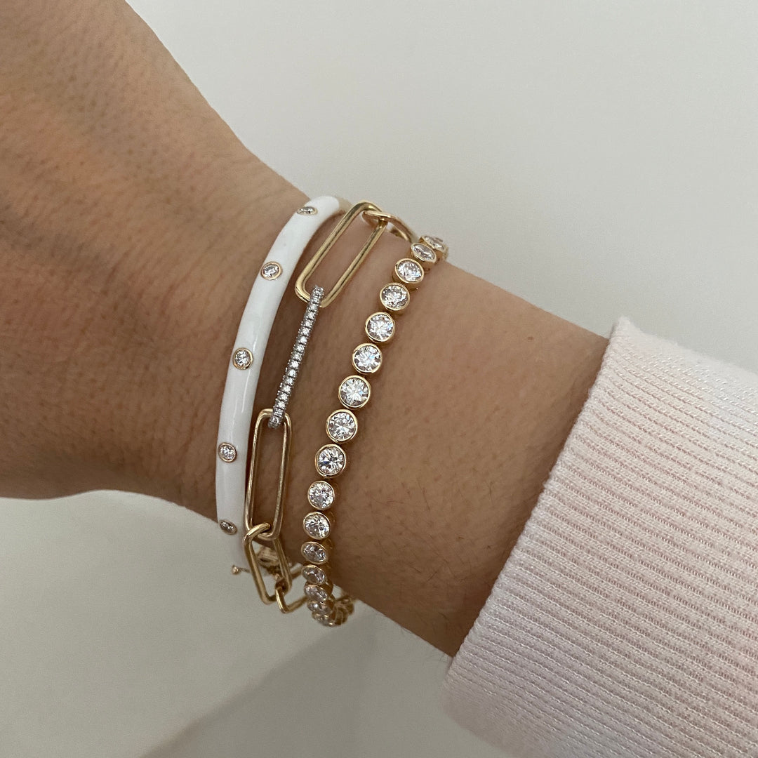 Enamel Diamond Bangle