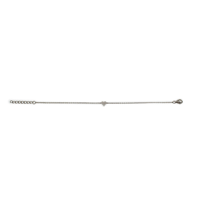Mini Diamond Heart on Chain Bracelet