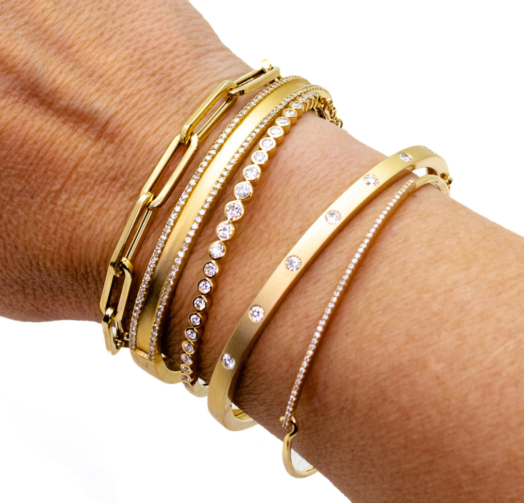 Diamond on Wire Bangle