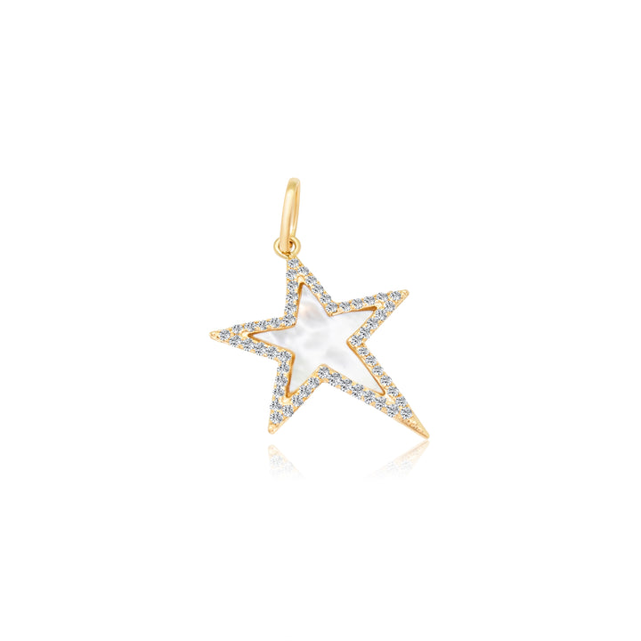 Mother of Pearl Diamond Star Charm