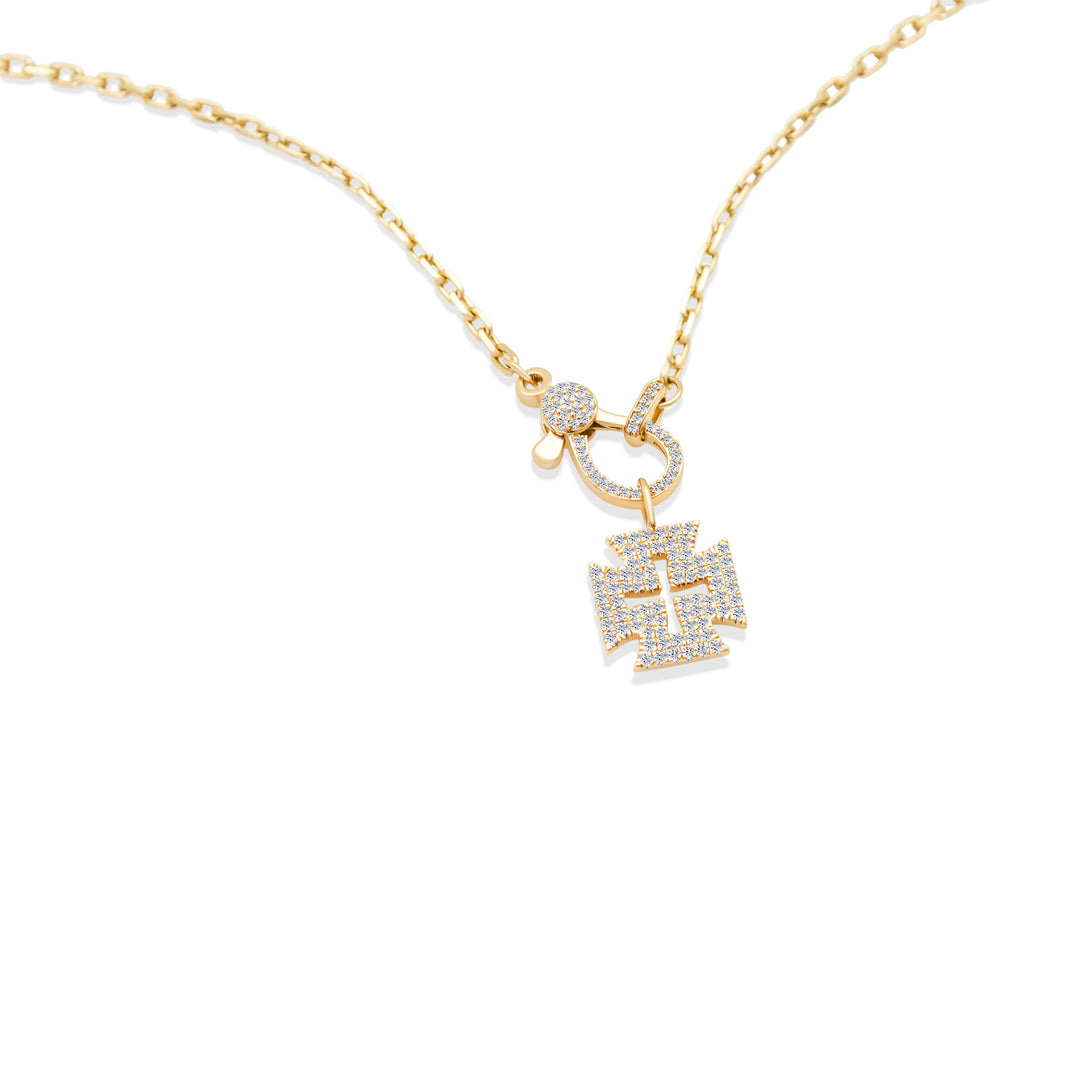 Large Diamond Square Cross Charm