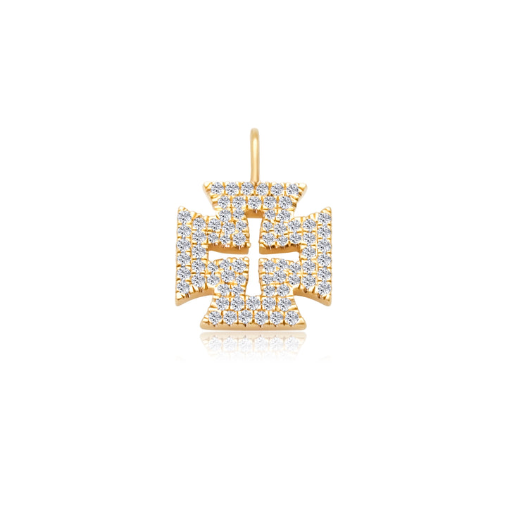 Large Diamond Square Cross Charm