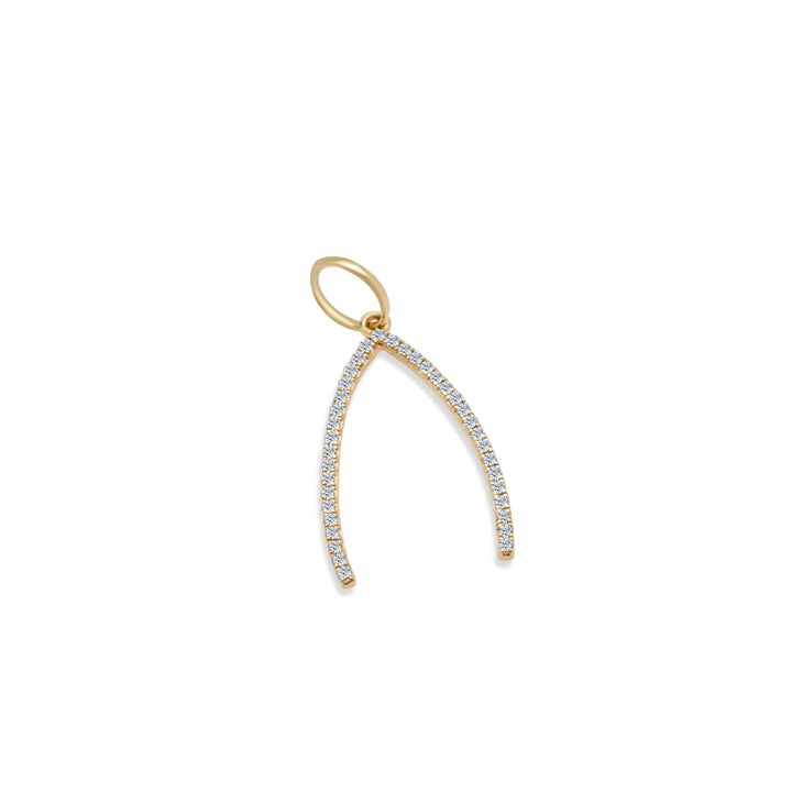 Diamond Wishbone Charm