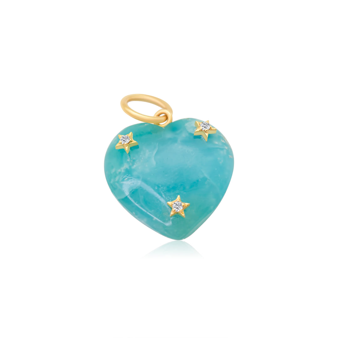 Gem Drop Heart Charms