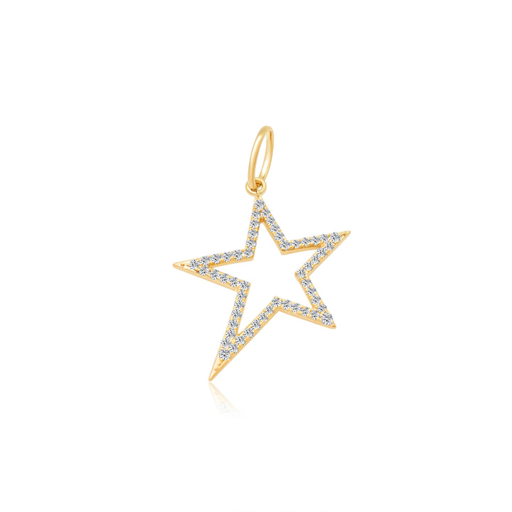 Open Diamond Star Charm