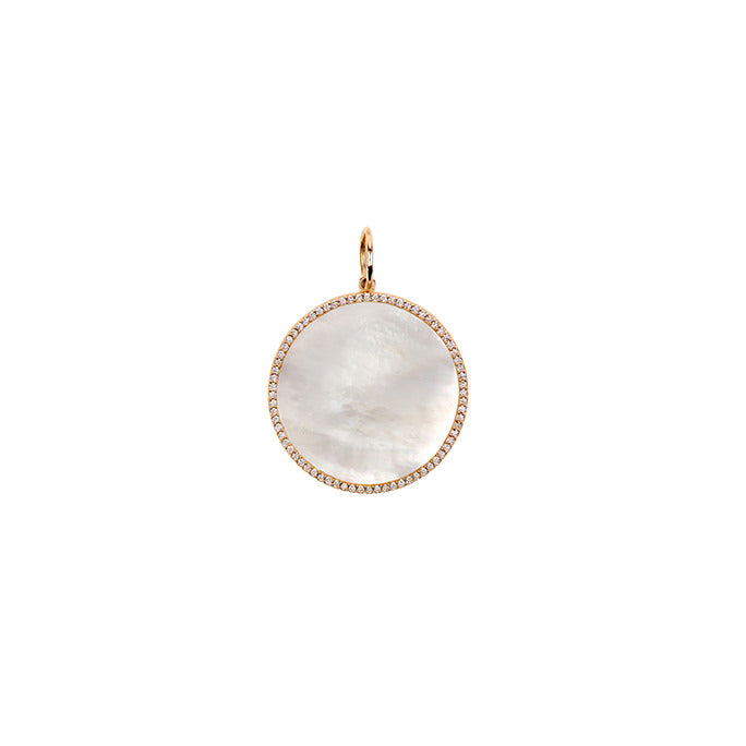 Diamond Mother of Pearl Disc Charm