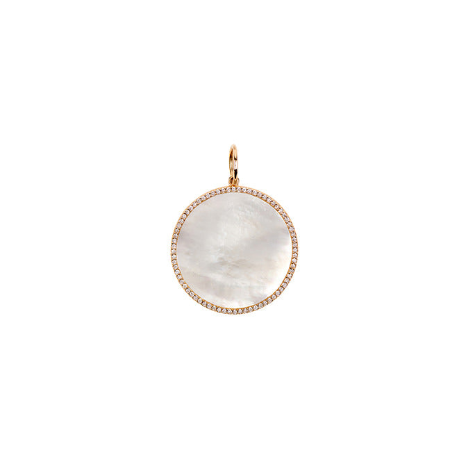 Mother of Pearl Diamond Disc Charm