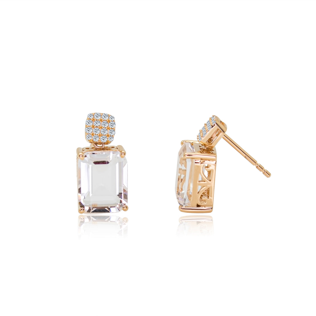 White Topaz Diamond Dangles