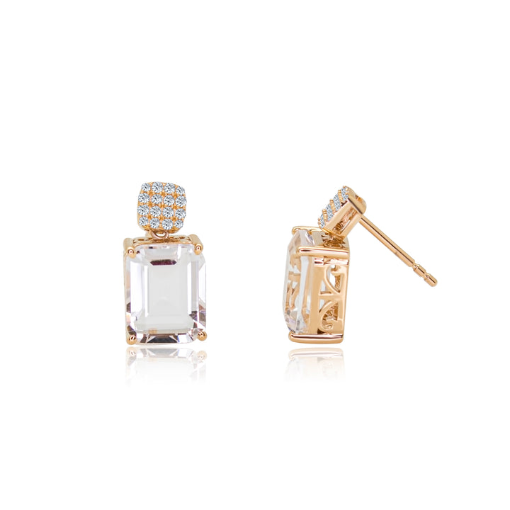 White Topaz Diamond Dangles