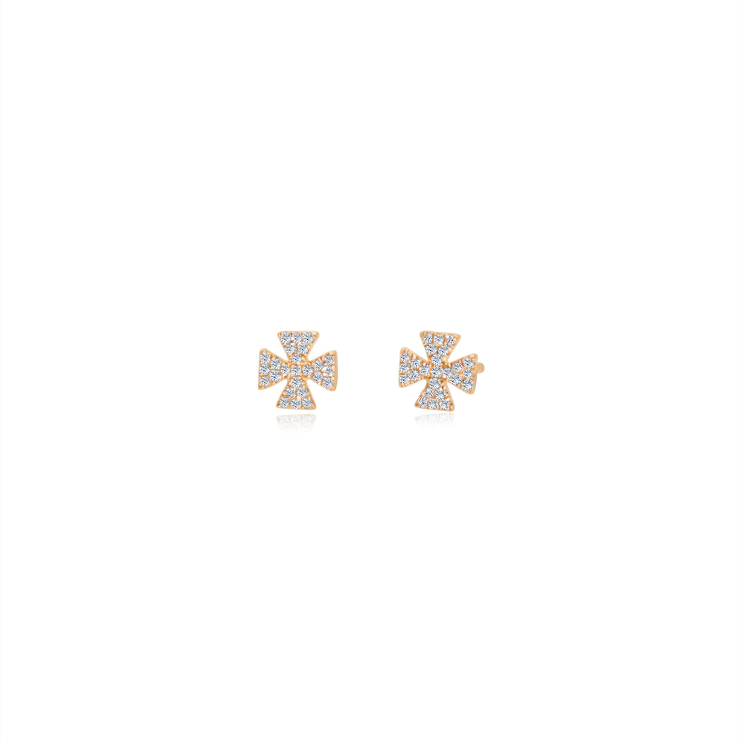 Diamond Square Cross Studs