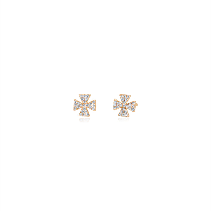 Diamond Square Cross Studs
