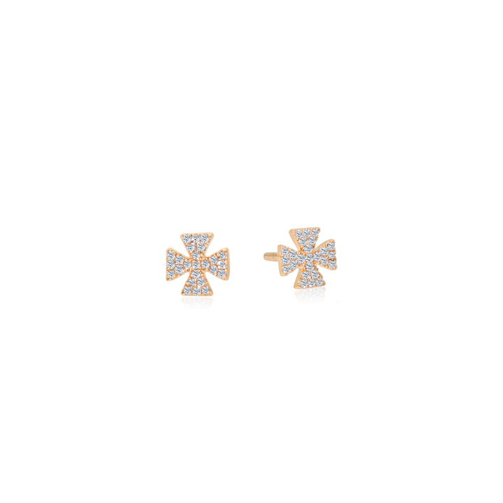 Diamond Square Cross Studs