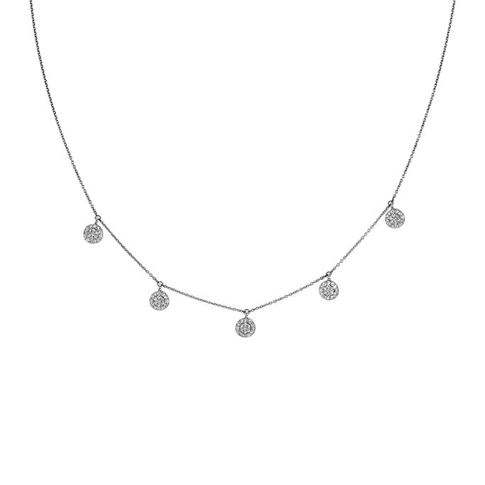 Diamond Disc Station Necklace