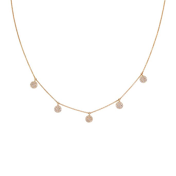 Diamond Disc Station Necklace