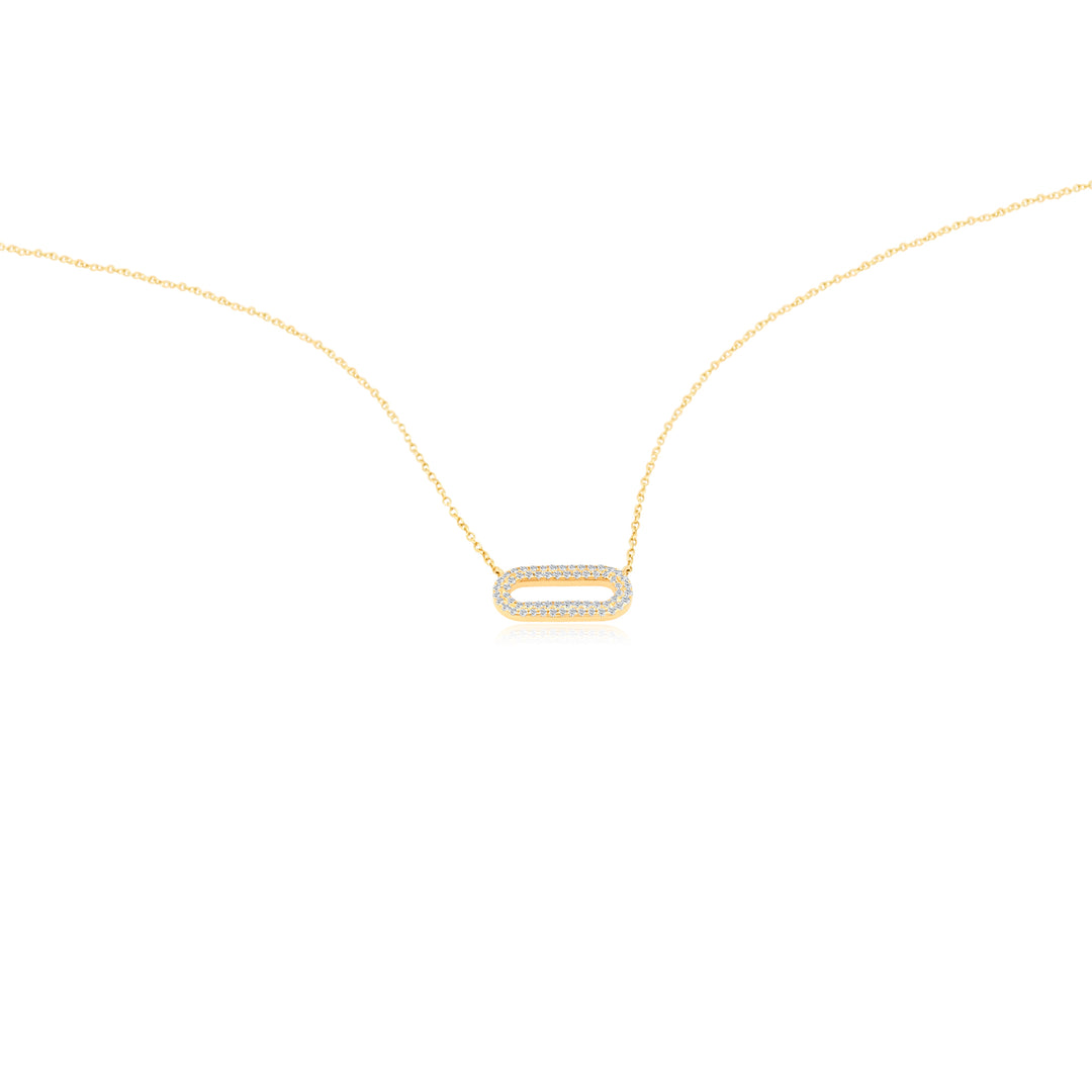 East West Diamond Oval Necklace