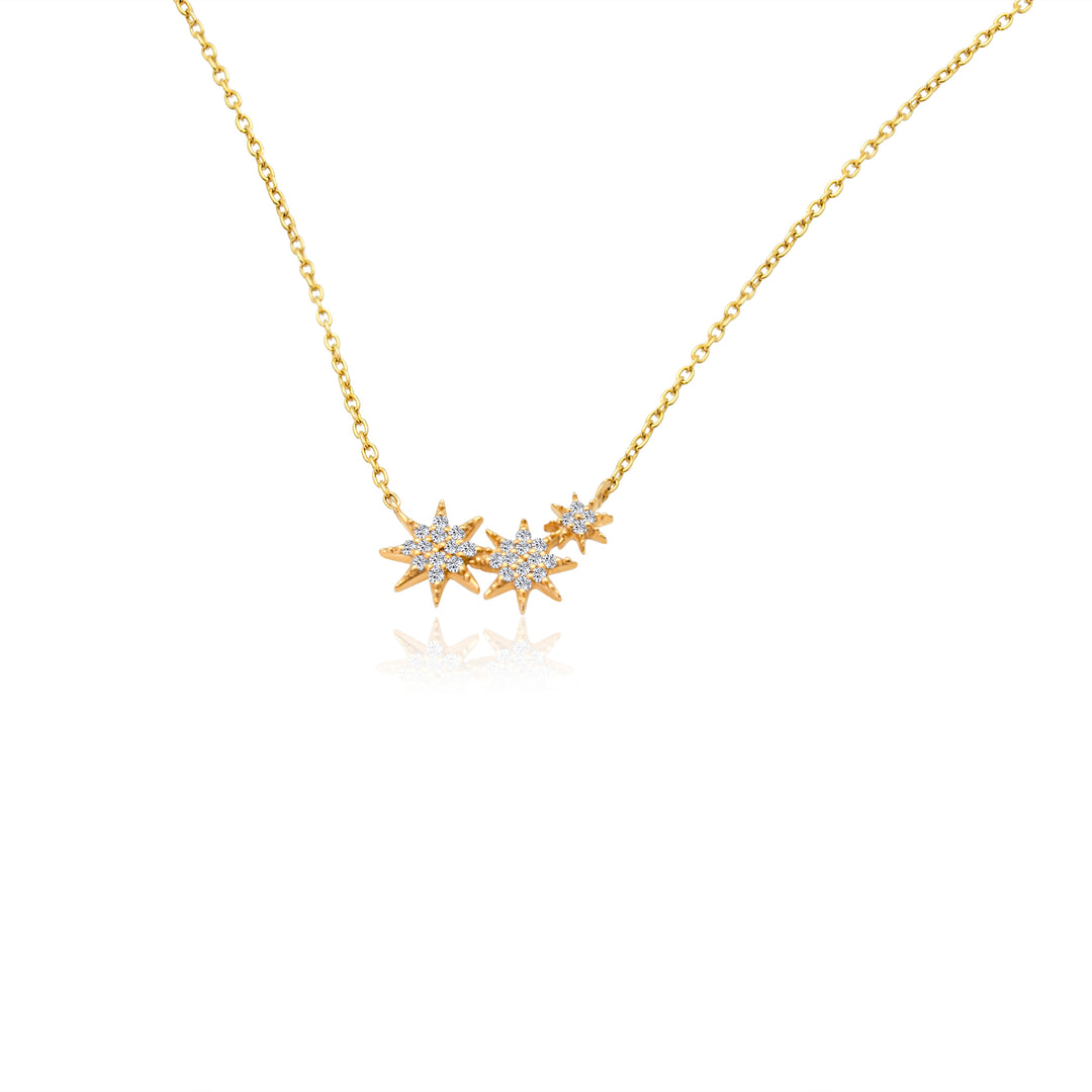 Diamond Starburst Trio Necklace