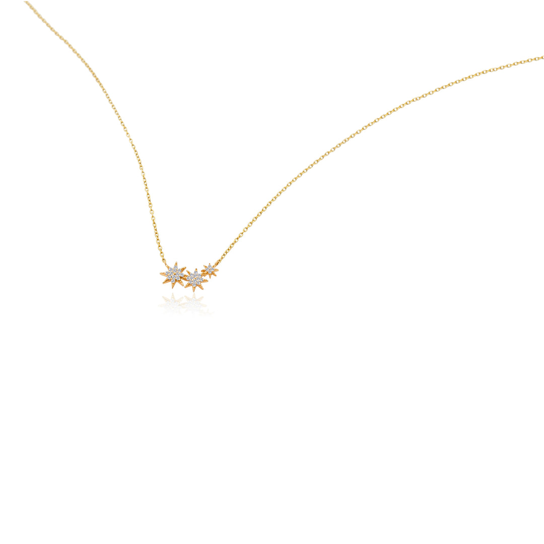 Diamond Starburst Trio Necklace