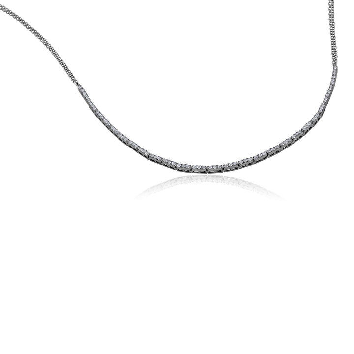 Half Diamond Tennis Necklace