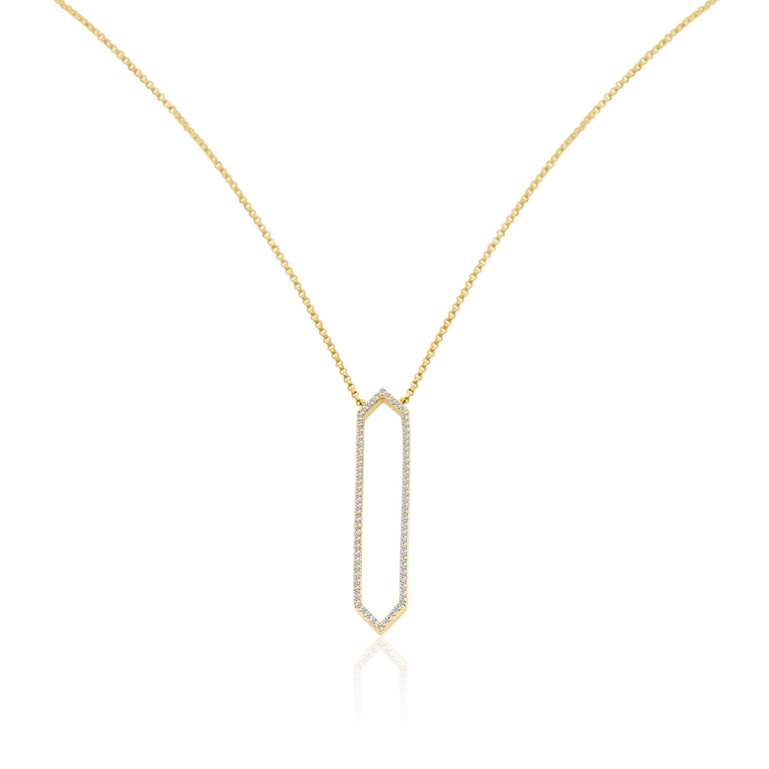 Vertical Diamond Hexagon Necklace