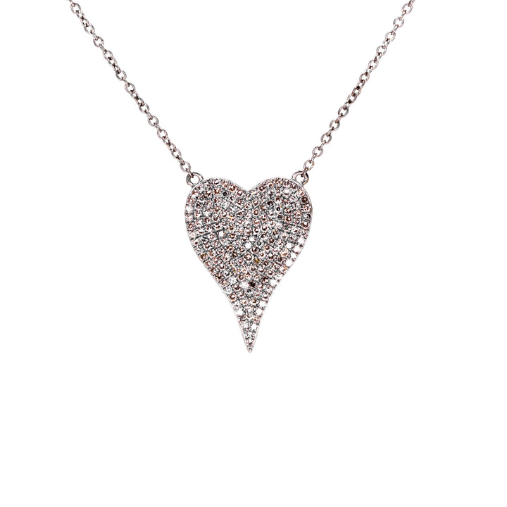 Oversized Elongated Diamond Heart Necklace