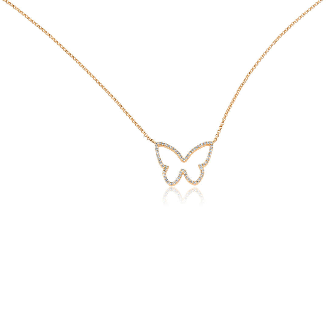 Open Diamond Butterfly Necklace
